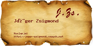 Jáger Zsigmond névjegykártya